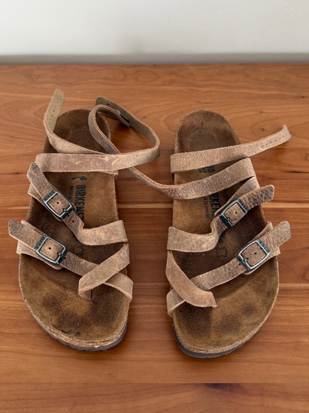Birkenstock -Camberra Old Natural Leather Narrow Fit 'Tabacco'